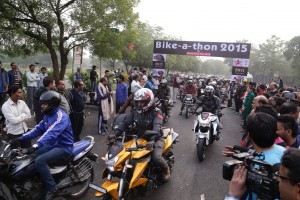 The enthusiatic bikers during the rally