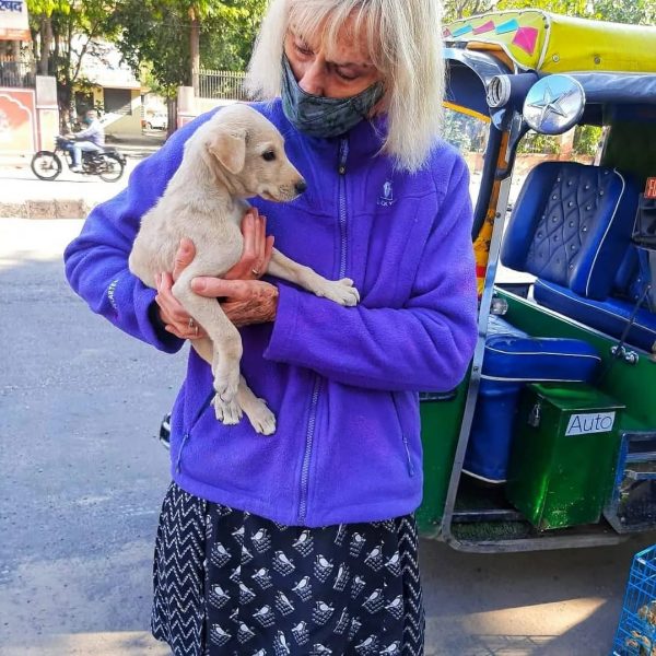 Chara Love with street dog