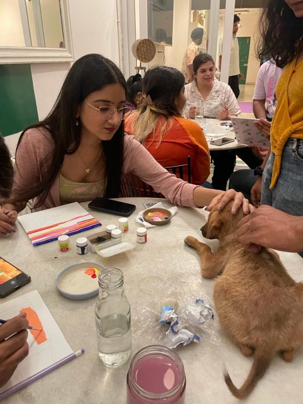 Painting with puppies